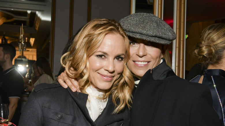 Maria Bello and Dominique Crenn pose for portrait at The Women's Cancer Research Fund's An Unforgettable Evening 2020 