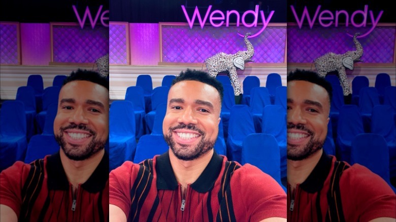 Norman Baker selfie on Wendy Williams set