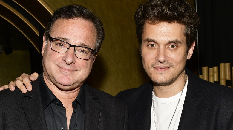 Bob Saget and John Mayer, smiling softly