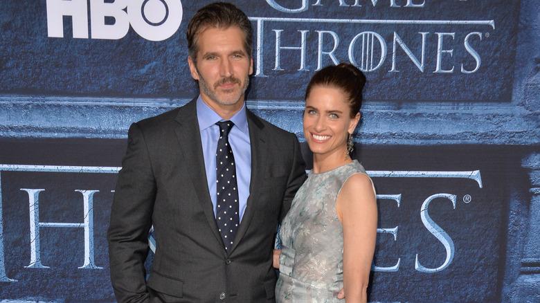 David Benioff, Amanda Peet posing