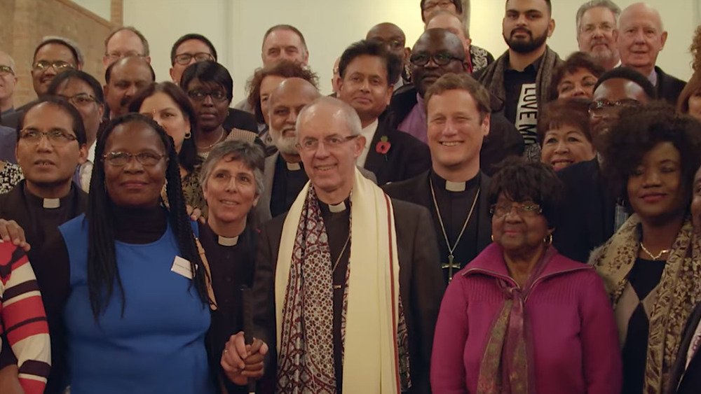 Archbishop of Canterbury Justin Welby posing in a group