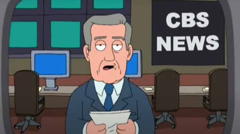 Dan Rather animated on Family Guy