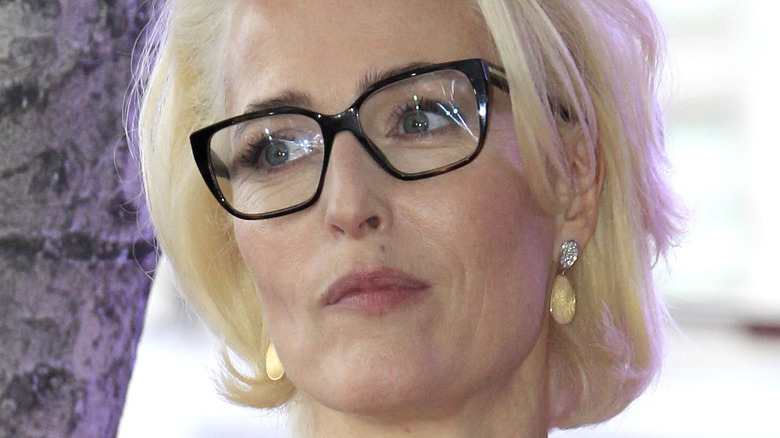 Gillian Anderson wearing black eyeglasses