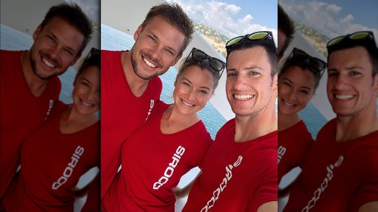 Hannah Ferrier selfie with Below Deck Med castmates