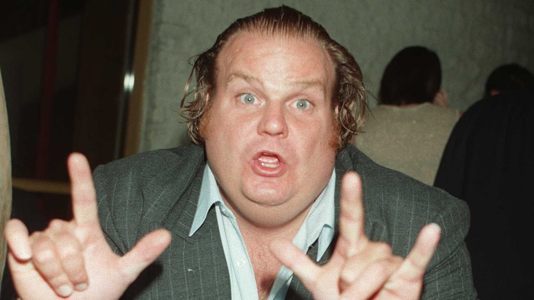 Chris Farley rock n' roll hand symbol