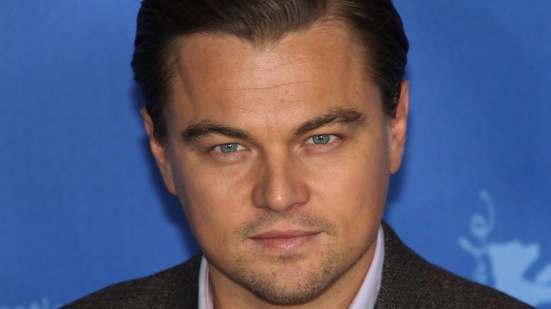 Leonardo DiCaprio looking straight ahead