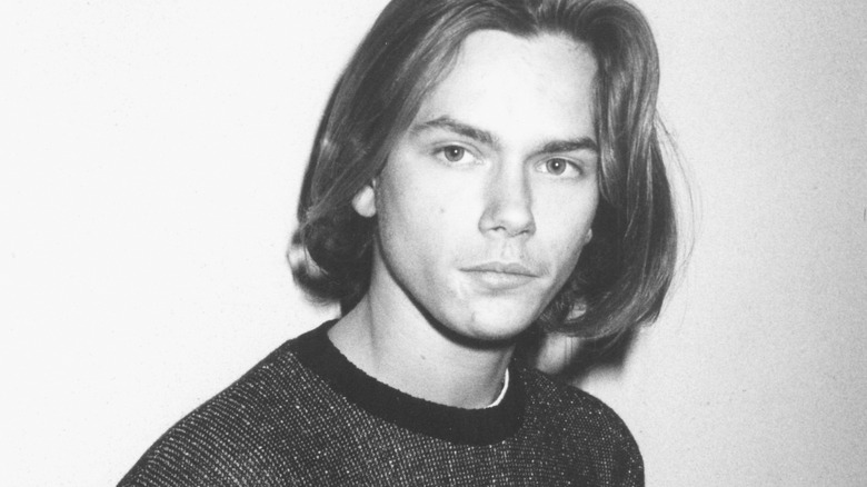 River Phoenix in black and white