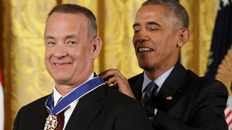 Tom Hanks and President Barack Obama in 2016