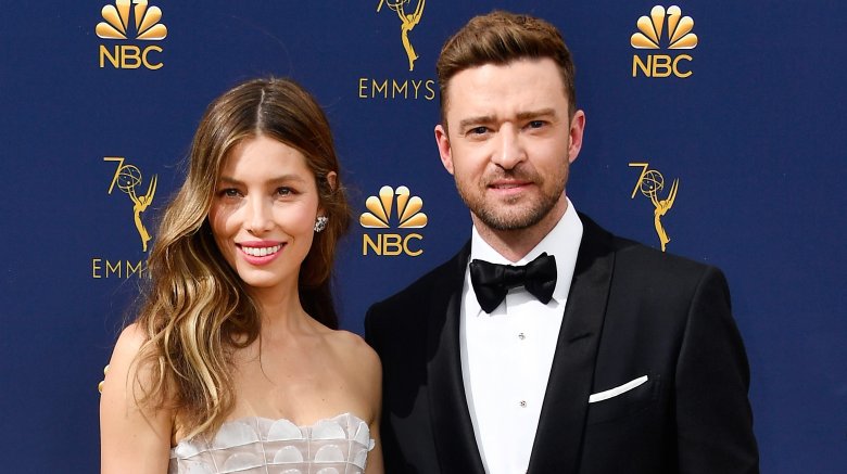 Justin Timberlake and Jessica Biel at the 2018 Emmys