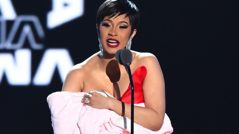 Cardi B pretends to breastfeed at the 2018 MTV Video Music Awards