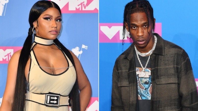 Nicki Minaj and Travis Scott at the 2018 MTV VMAs