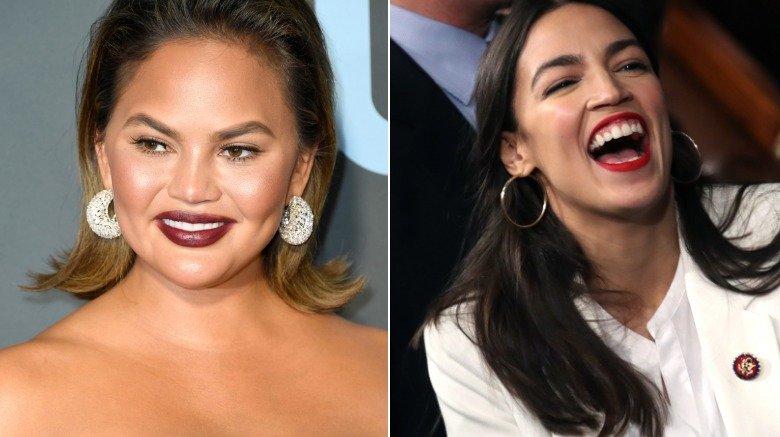 Chrissy Teigen and Alexandria Ocasio-Cortez