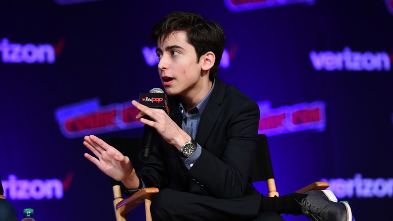 Aidan Gallagher speaking