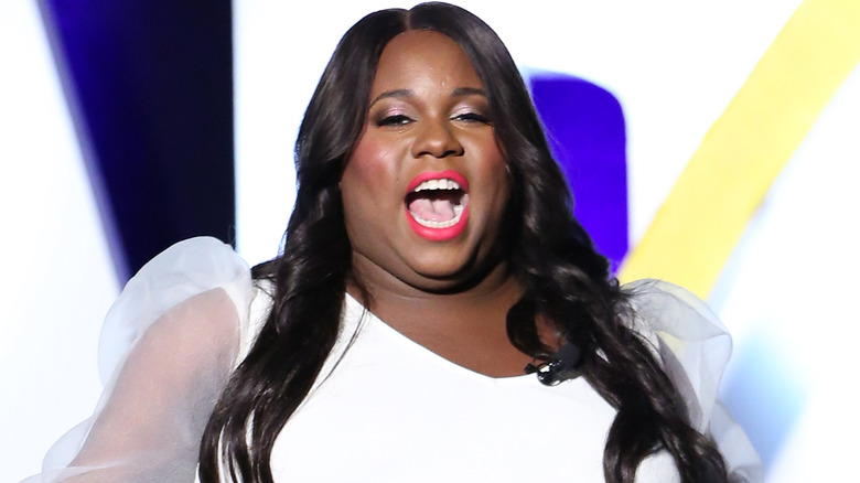 Alex Newell greeting a crowd