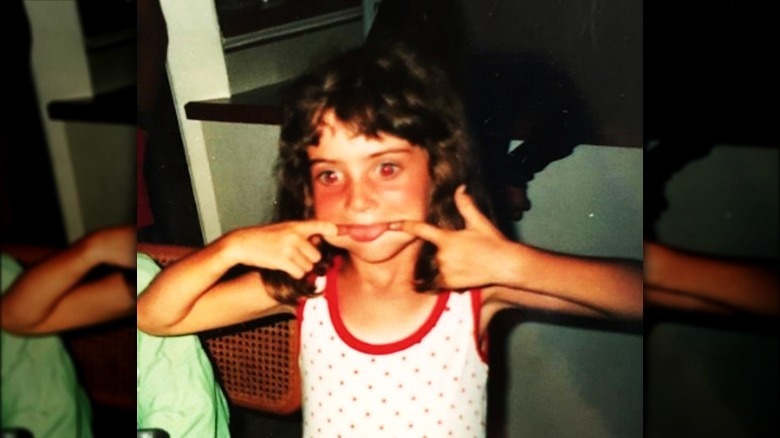 Alison Brie pulling faces childhood