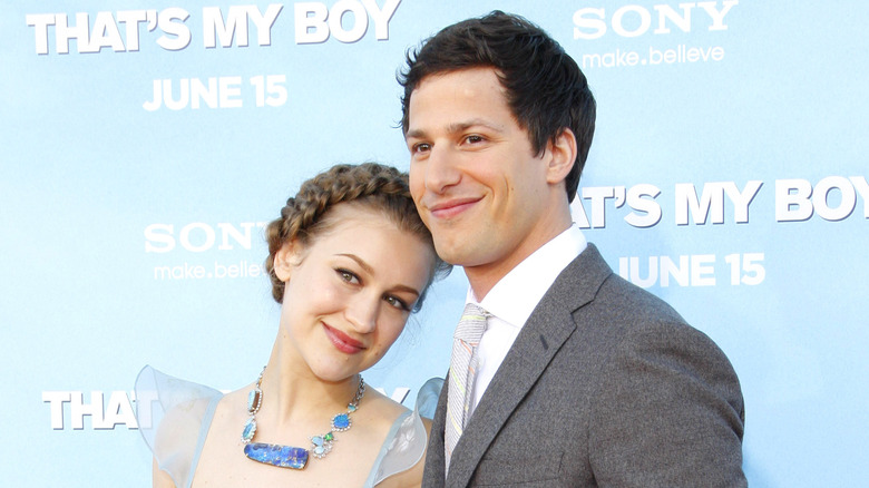 Joanna Newsom and Andy Samberg smiling