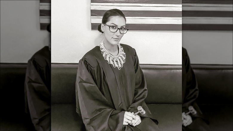 Becca Kufrin dressed as Ruth Bader Ginsburg