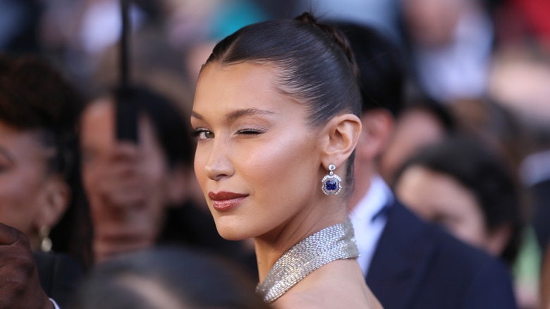 Bella Hadid winking