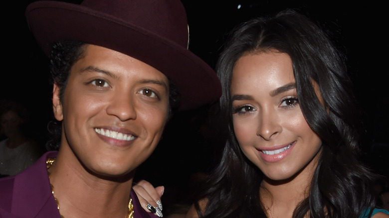 Bruno Mars and Jessica Caban smiling