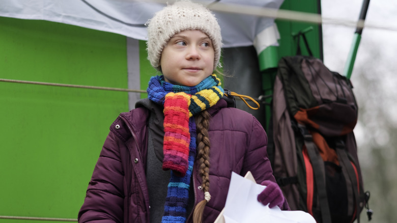 Greta Thunberg at a protest 