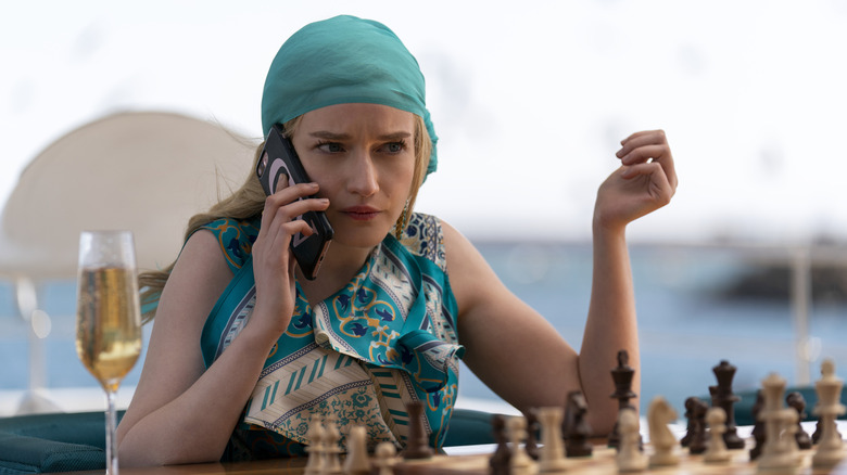 Julia Garner in a scene from Inventing Anna