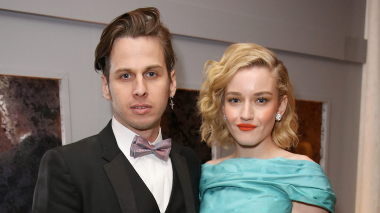 Mark Foster and Julia Garner posing