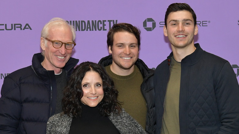 Julia Louis-Dreyfus with Brad, Charlie and Henry Hall 