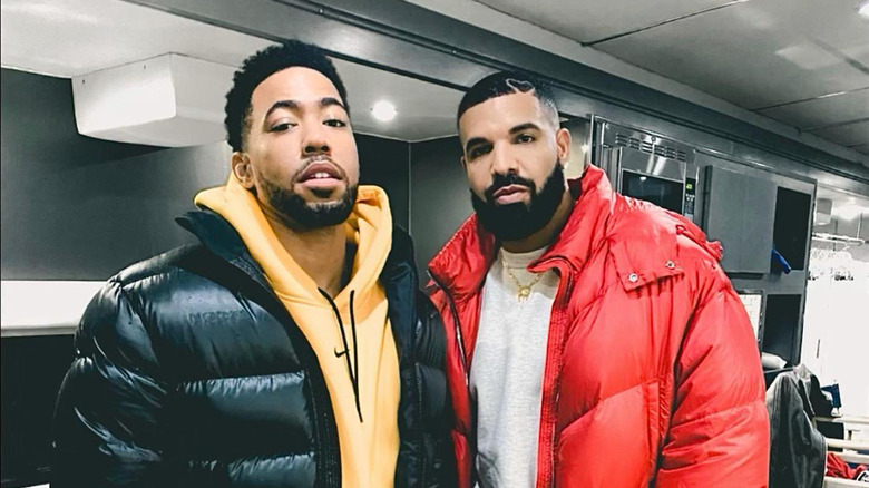 Kevin Miles with Drake puffer coats