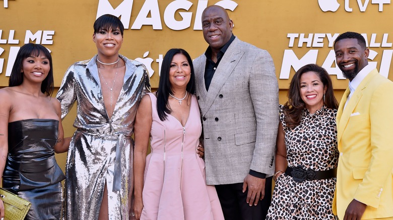 The Johnson family at the premiere of "They Call Me Magic"