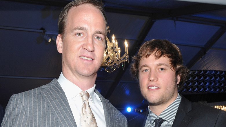 Peyton Manning and Matthew Stafford at an event