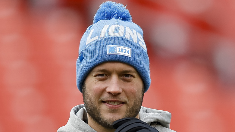 Matthew Stafford on a football field