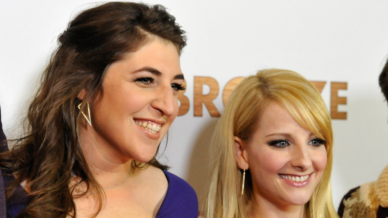 Mayim Bialik and Melissa Rauch smiling