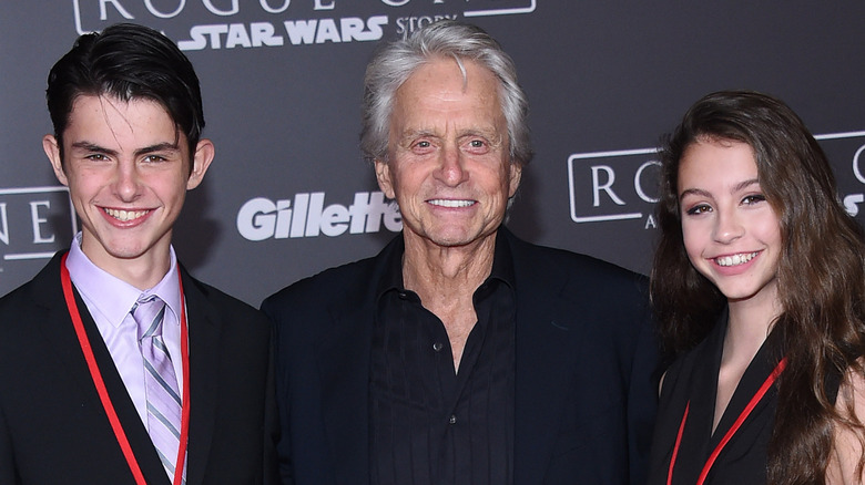 Michael Douglas with his kids