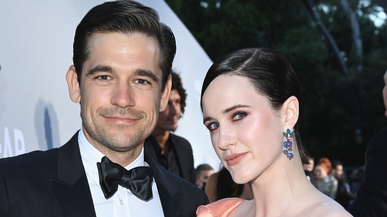 Jason Ralph and Rachel Brosnahan posing