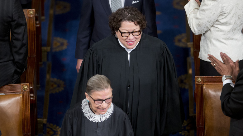 Ruth Bader Ginsberg and Sonia Sotomayor, both smiling