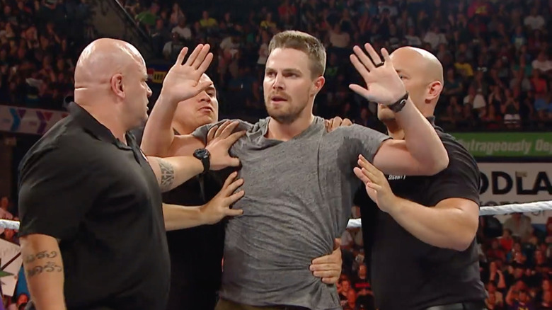 Stephen Amell at WWE event