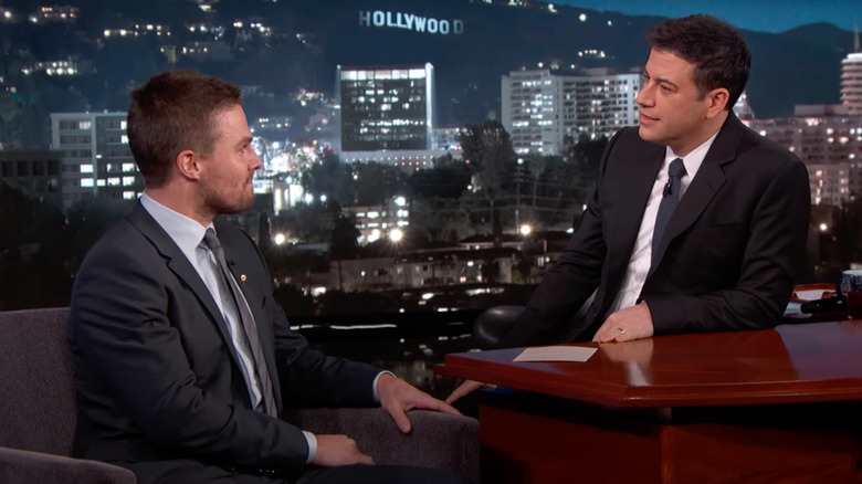 Stephen Amell and Jimmy Kimmel