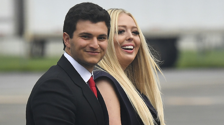 Michael Boulos and Tiffany Trump smiling