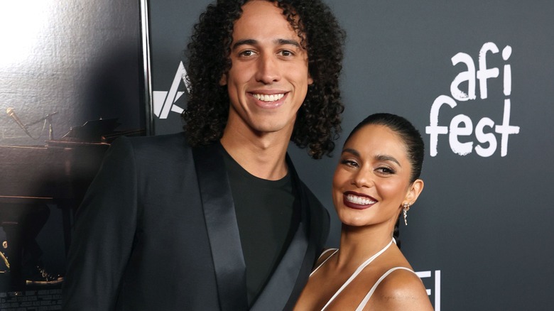 Vanessa Hudgens and Cole Tucker, smiling