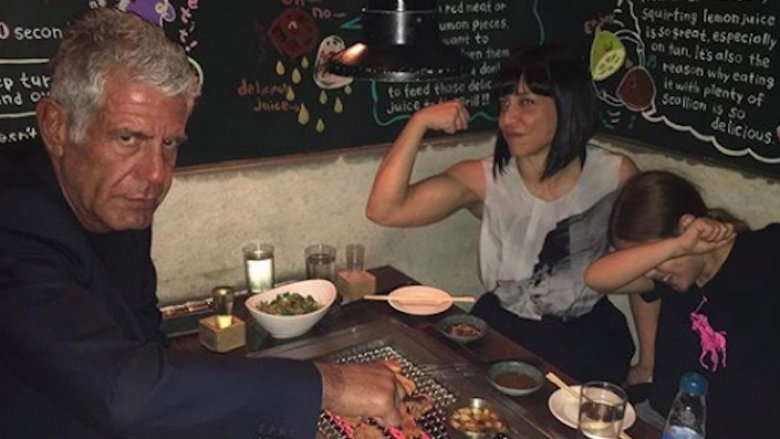 Anthony Bourdain, Ottavia Busia, and Ariane