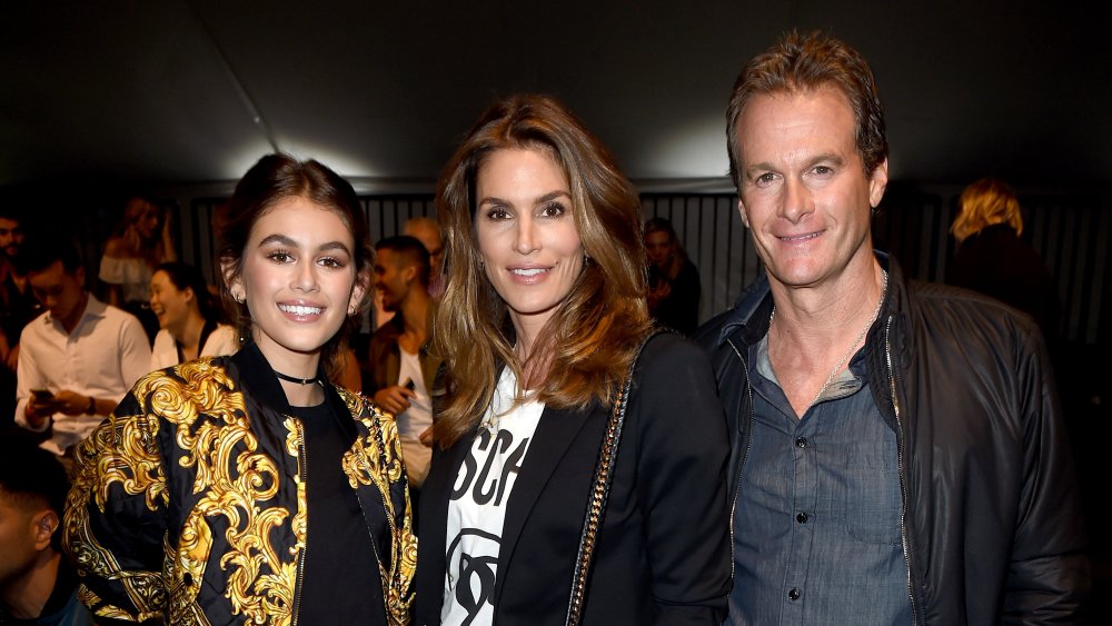 Kaia Gerber with her parents 