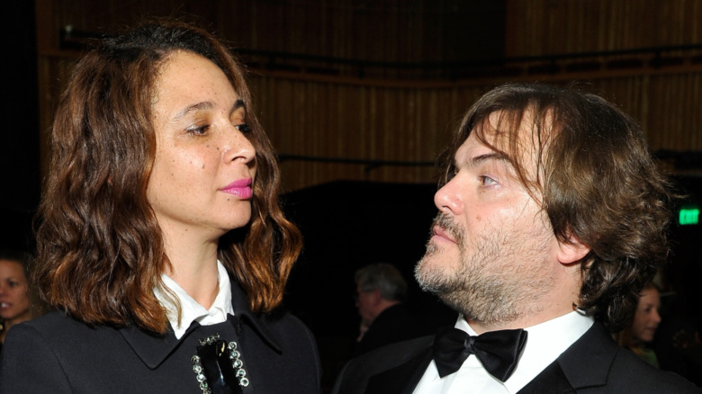 Maya Rudolph staring at Jack Black