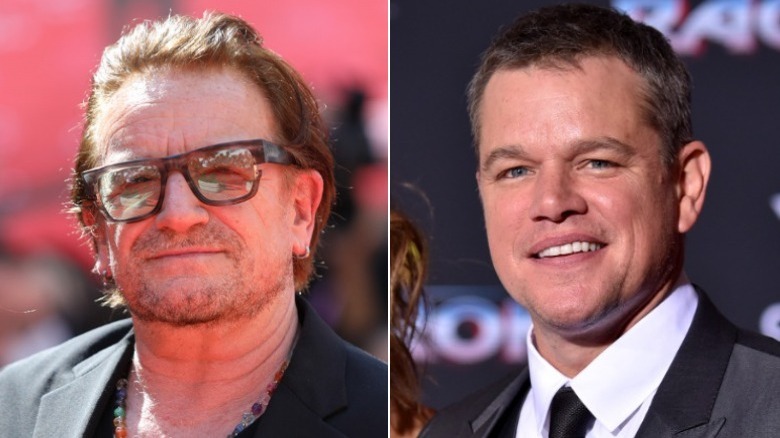 Bono and Matt Damon split image