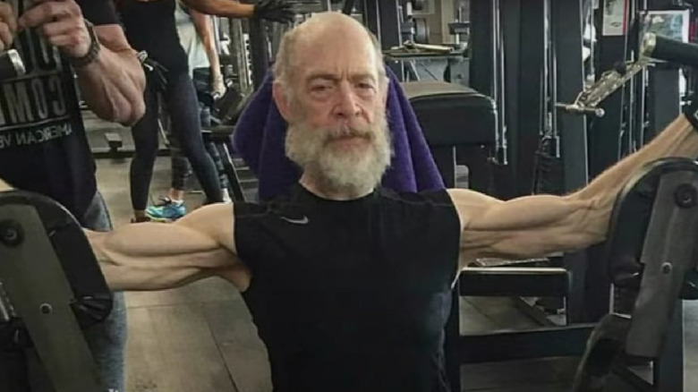 J.K. Simmons at gym 