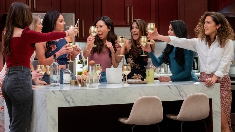 group of women toasting on "Love is Blind"