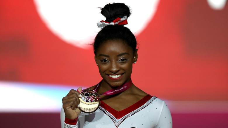 Simone Biles at the 2018 World Gymnastics Championships in Qatar