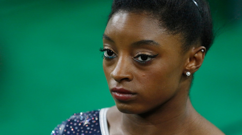 Simone Biles serious