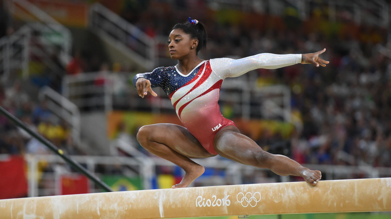 Simone Biles on the beam