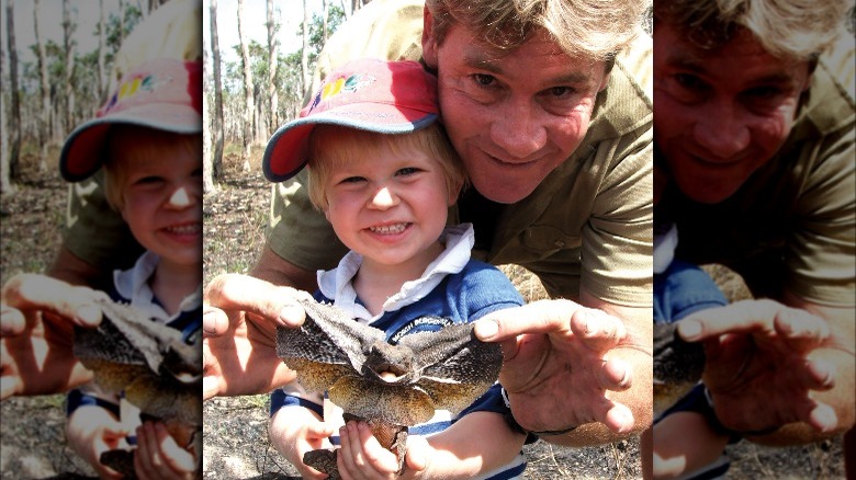 Steve Irwin and Robert Irwin together