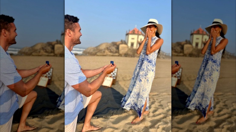 Thom Evans proposing to Nicole Scherzinger